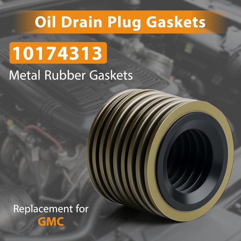 DEEFILL 25 PCS Metal/Rubber Drain Plug Gasket, Fits M16 Replace 097-035,10174313 (24.7x16.5mm) - Image 4